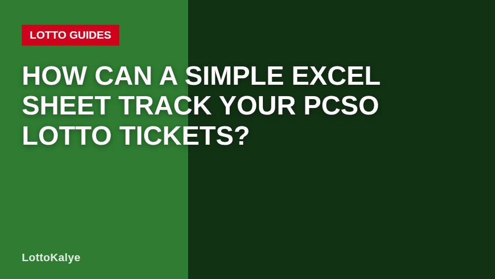 How Can a Simple Excel Sheet Track Your PCSO Lotto Tickets?