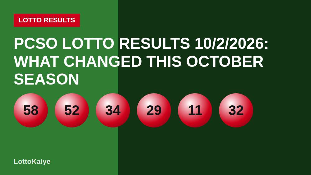 PCSO Lotto Results 10/2/2026: What Changed This October Season