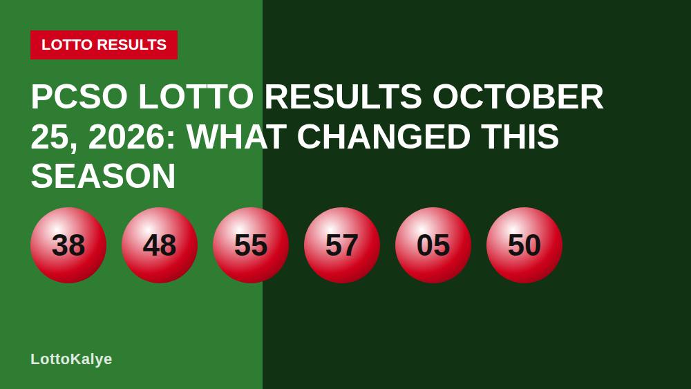PCSO Lotto Results October 25, 2026: What Changed This Season